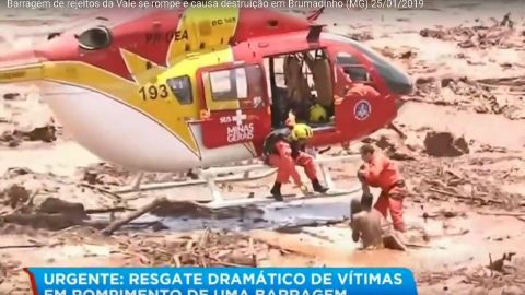 La rotura del dique ocurrió cerca de trabajadores de la mina en Minas Gerais.