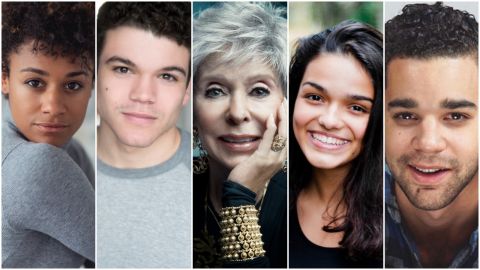 De izq. a dcha: Ariana DeBose, Josh Andrés Rivera, Rita Moreno, Rachel Zegler y David Álvarez.