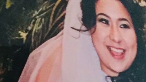 Sandra Maribel, tal como lucía el sábado con su vestido de novia