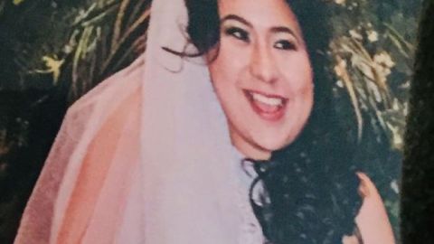 Sandra Maribel, tal como lucía el sábado con su vestido de novia