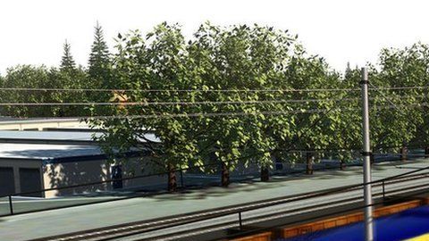 Imagen simulada del tren bala en ruta.