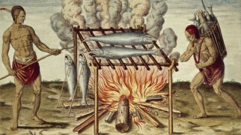 ¿Sabías que la "barbacoa" taína pasó al español y después a otros idiomas, para regresar al español con un significado diferente?
