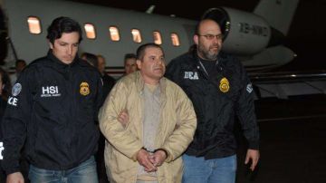 "El Chapo" a su llegada a Nueva York tras ser extraditado.