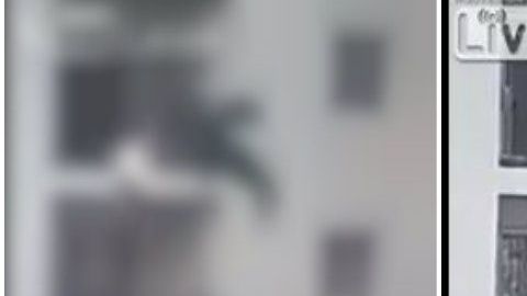 El pequeño tomó el poste de la lámpara y sintió la descarga.