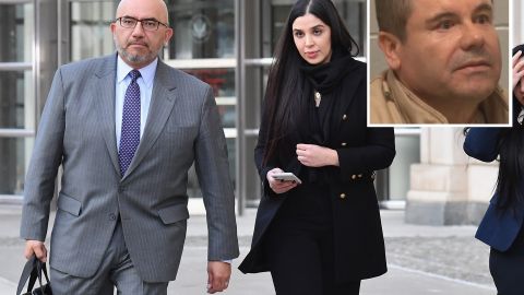 Eduardo Balarezo, uno de los abogados de "El Chapo", y la esposa de éste, Emma Coronel.