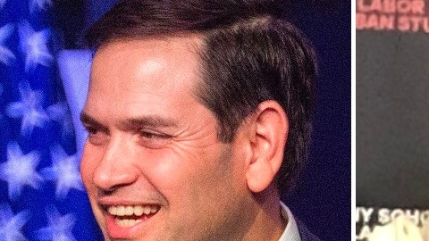 El senador republicano Marco Rubio, la diputada mexicana Tatitana Clouthier y el presidente López Obrador.