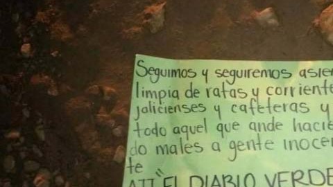 La narcomanta fue divisada en Tijuana.