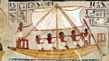 Herodoto vio unos barcos en Egipto que nunca antes se habían visto.