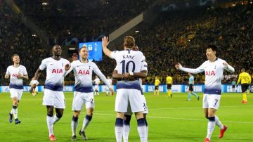 La celebración del Tottenham tras eliminar de de la Liga de Campeones de la UEFA al Borussia Dortmund.