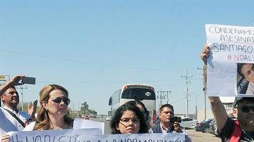 Periodistas protestan en Sonora.