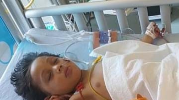 El menor fue hospitalizado de emergencia.