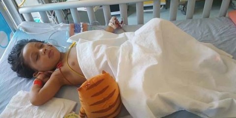 El menor fue hospitalizado de emergencia.