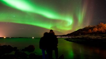 Aurora boreal en Lofoten, Noruega, en enero de 2014.