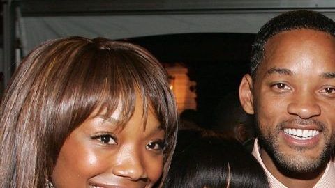 Will Smith, y las hermanas Serena y Venus Williams acompañados por Brandy, y Keke Palme.