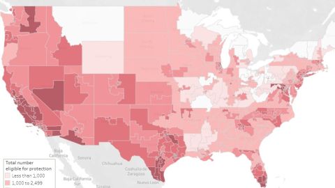 El mapa muestra el impacto económico de los inmigrantes en sus comunidades.