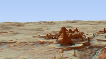 Reproducción digital de la zona de Tikal que elimina la vegetación.