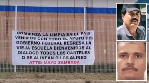 Desde hace varias semanas, mantas atribuidas al "Mayo" Zambada amenazan a otros cárteles.