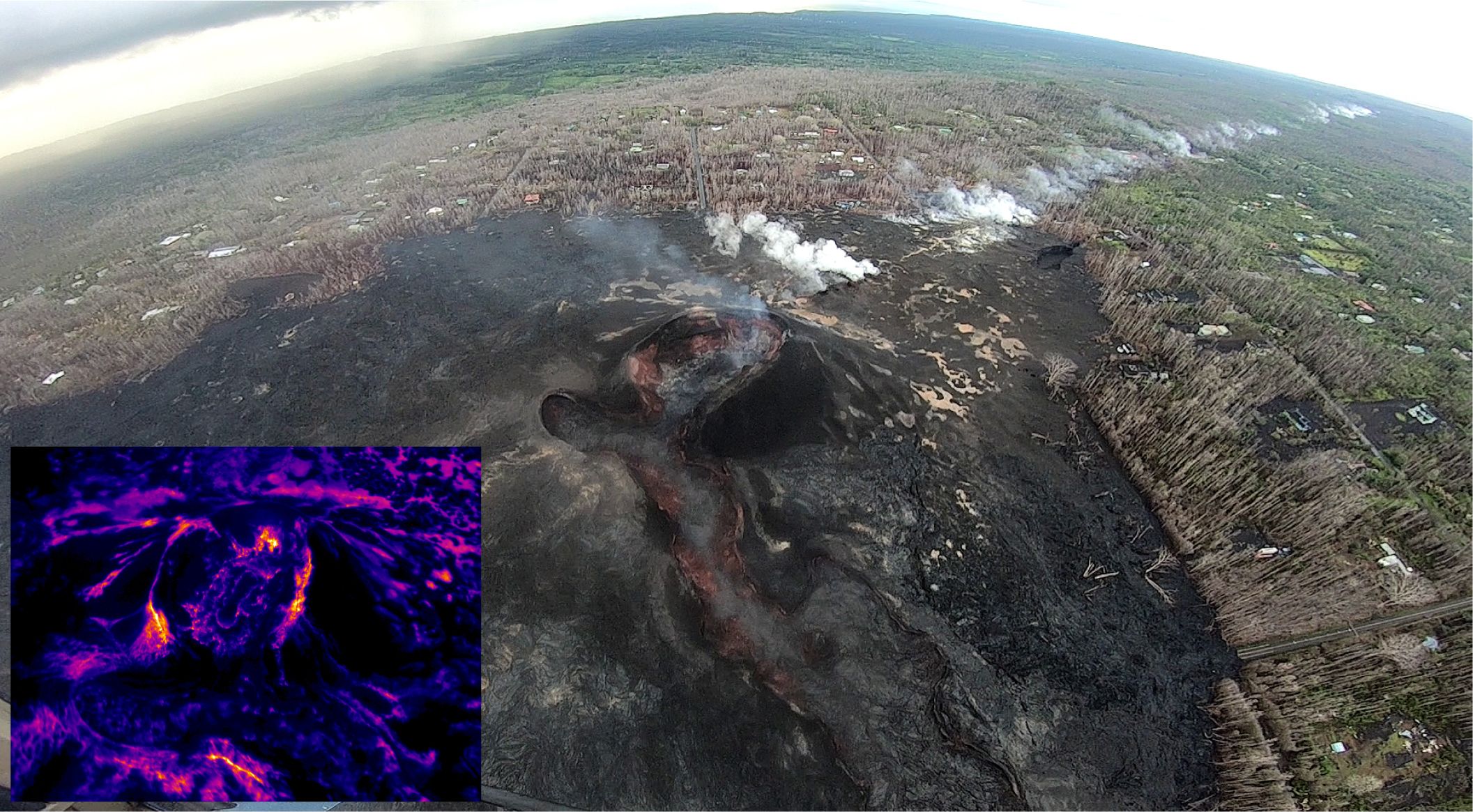 mapa del volcán kilauea