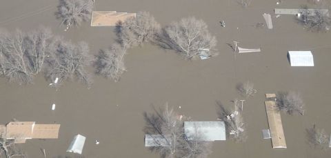 Los diques fallaron en el río Missouri en el condado de Fremont.