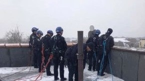Rescate en la azotea del edificio