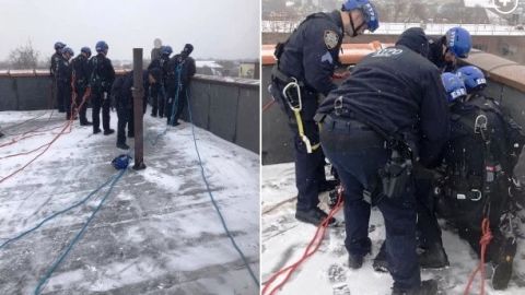 Rescate en la azotea del edificio