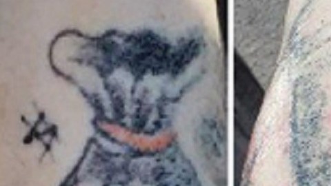 El sujeto tenía varios tatuajes.