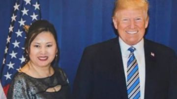 Li "Cindy" Lang y el presidente Donald Trump.