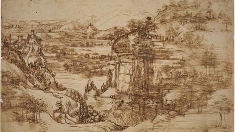 La obra 'Paesaggio', de Leonardo Da Vinci.