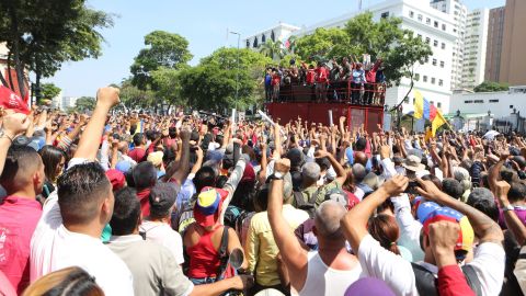 Simpatizantes del regimen de Maduro en Caracas.