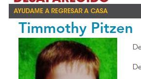 Cartel del niño desaparecido Timothy Pitzen.