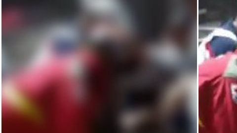 El hombre tuvo que ser rescatado por los bomberos.