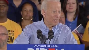 Joe Biden estuvo en un mitin en Pensilvania.
