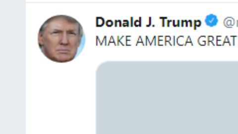 Captura de pantalla de la cuenta de Twitter del presidente Donald Trump.