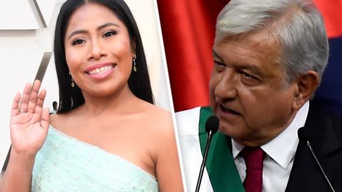 Yaliza Aparicio y el presidente de México, Andrés Manuel López Obrador.