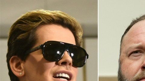 Milo Yiannopoulous, Alex Jones y Louis Farrakhan.