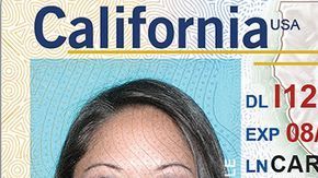 Ejemplo de licencia que es Real ID en California.