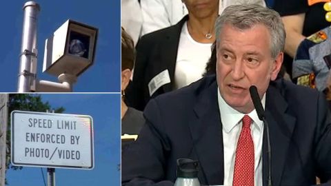 El alcalde Bill de Blasio desde PS 199 en el UWS