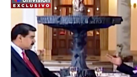 Jorge Ramos y Nicolás Maduro en febrero 2019