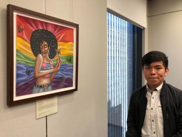 Laurentino Pérez, hijo de mexicanos, es uno de los adolescentes cuya obra ha sido seleccionada para la exposición organizada por Arts Connection./A. B. N.