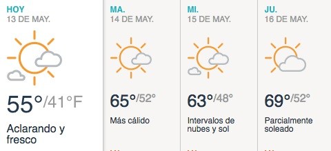 Periodos de sol y un clima fresco durante el día.