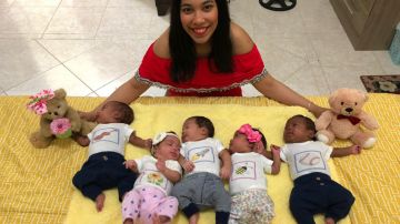 Arlette Rivera y sus cinco recién nacidos