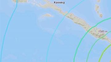 Imagen que muestra un mapa del Servicio Geológico de Estados Unidos (USGS) que localiza, este martes, un terremoto de magnitud 7,5 cerca de Kokopo, en la costa de la isla de Nueva Bretaña, región oriental de Papúa Nueva Guinea.