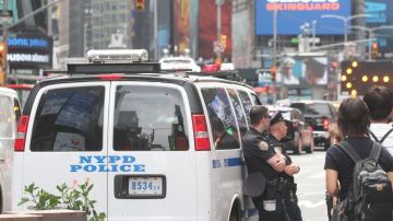 La seguridad en Times Square hoy luego que los agentes del FBI arrestaran a un individuo de 22 aos y residente de Jackson Heights que planeaba lanzar explosivos a peatones.