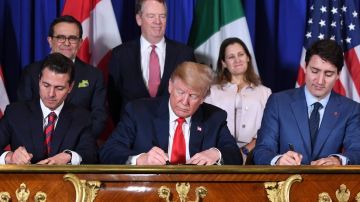 Peña Nieto, Trump y Trudeau firmaron firmaron el acuerdo.