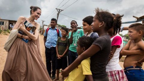 Angelina Jolie visitó Colombia para observar la ayuda a los venezolanos.
