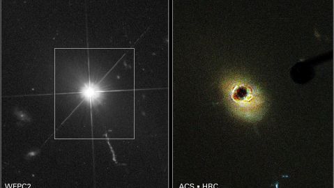 Hubble investiga el corazón de un quásar cercano.