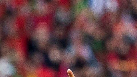 El portugués Cristiano Ronaldo celebra el pase a la final de la Liga de Naciones de la UEFA.