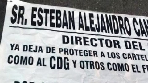 Una de las narcomantas dejadas en Monterrey.
