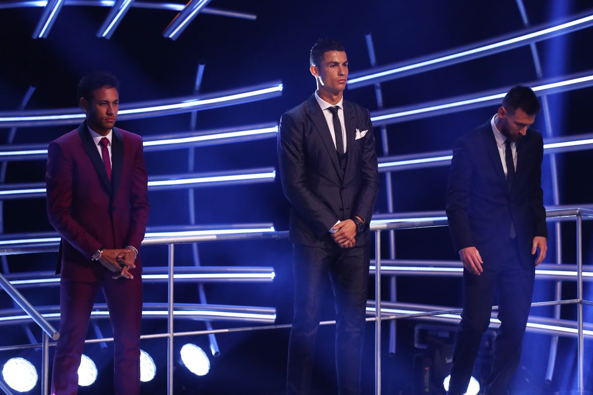 Los tres futbolistas en la gala del premio 'The Best'.