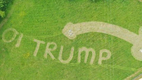 Así recibieron a Trump a su llegada a Londres.